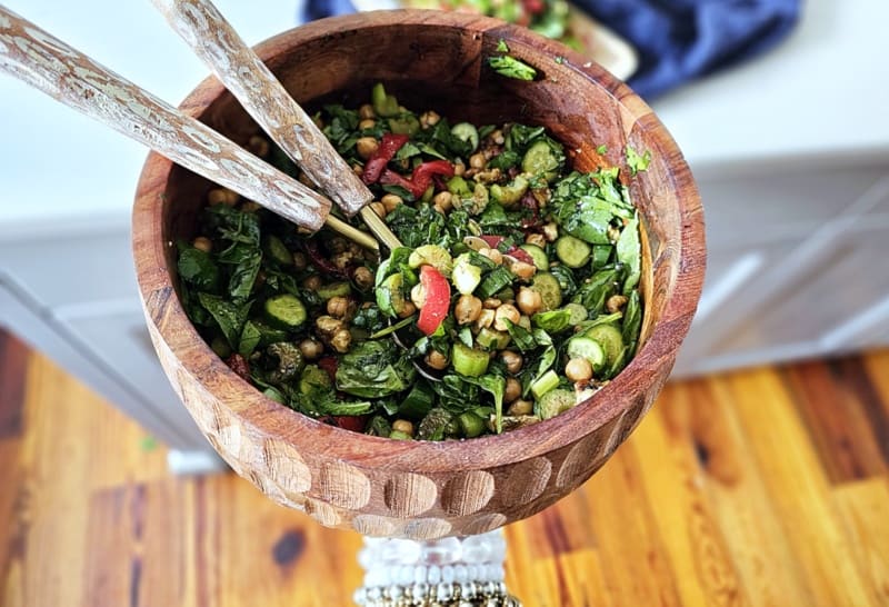 Spinach Chickpea Salad